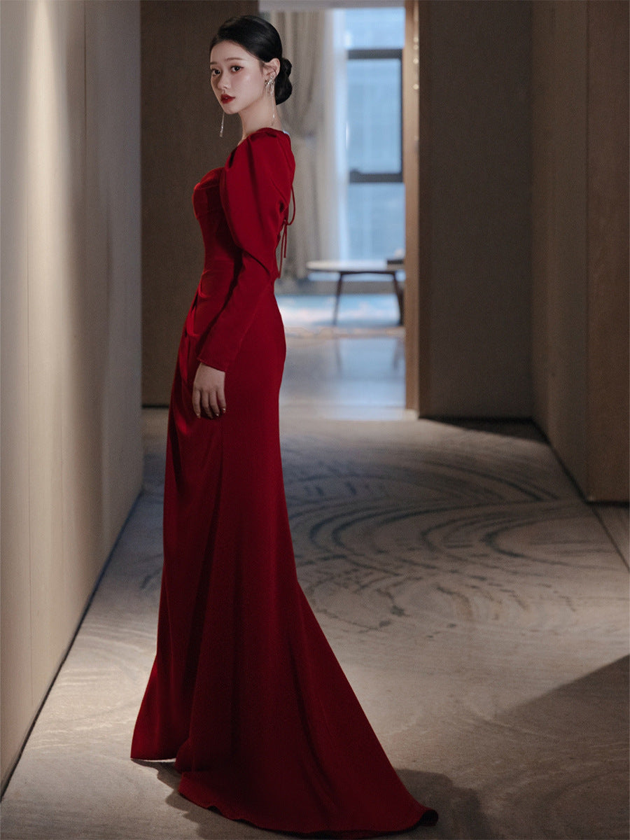 Simple Yet Stylish Satin Gown for Special Occasions