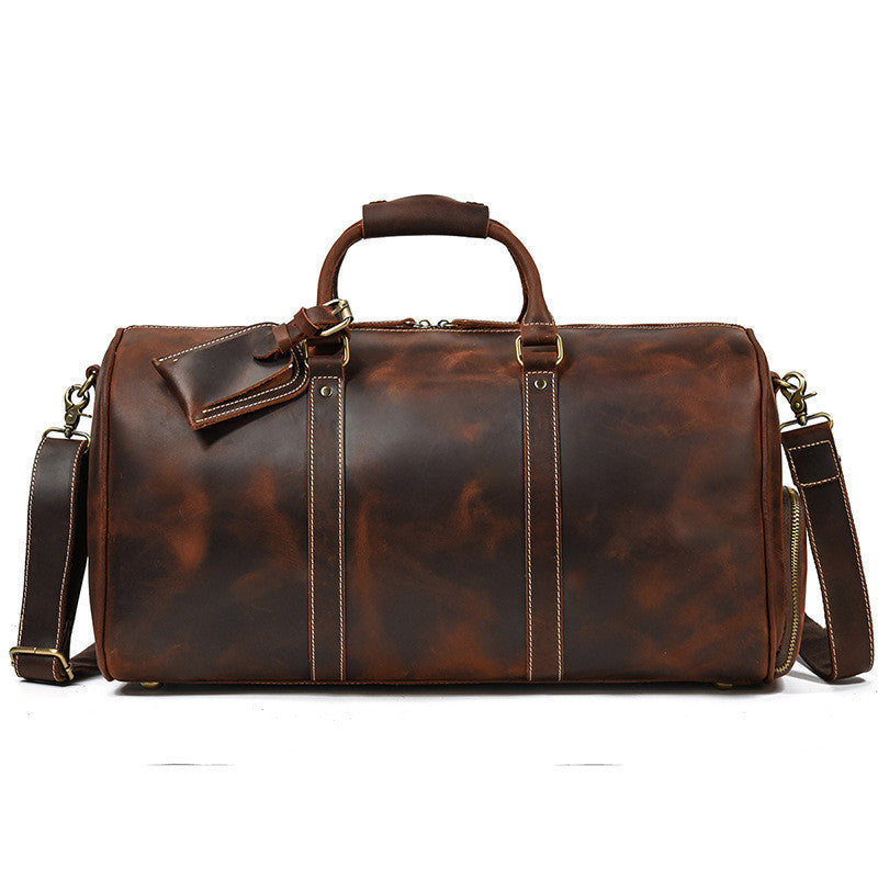 กระเป๋าเดินทางหนัง Crazy Horse Leather Duffel Bag สไตล์เรโทร