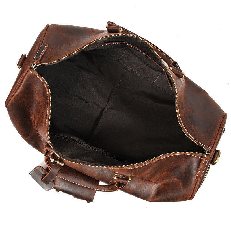 กระเป๋าเดินทางหนัง Crazy Horse Leather Duffel Bag สไตล์เรโทร