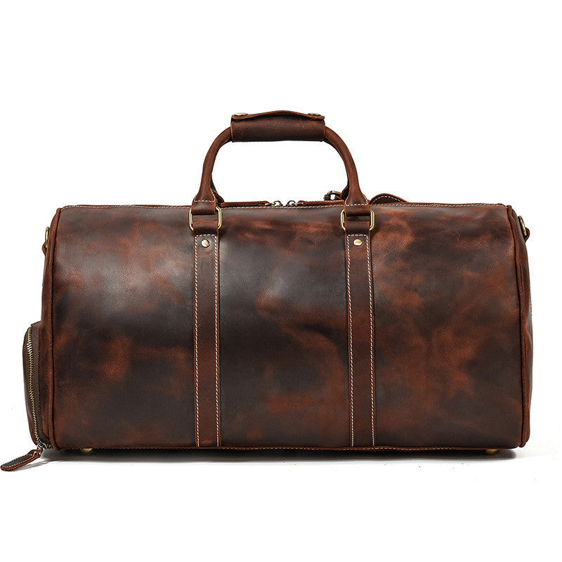 กระเป๋าเดินทางหนัง Crazy Horse Leather Duffel Bag สไตล์เรโทร