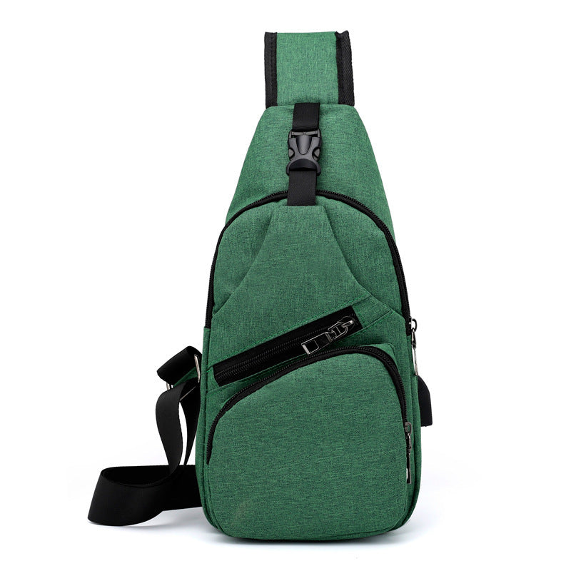 Men’s Canvas Shoulder Bag – USB Charging Travel Sling