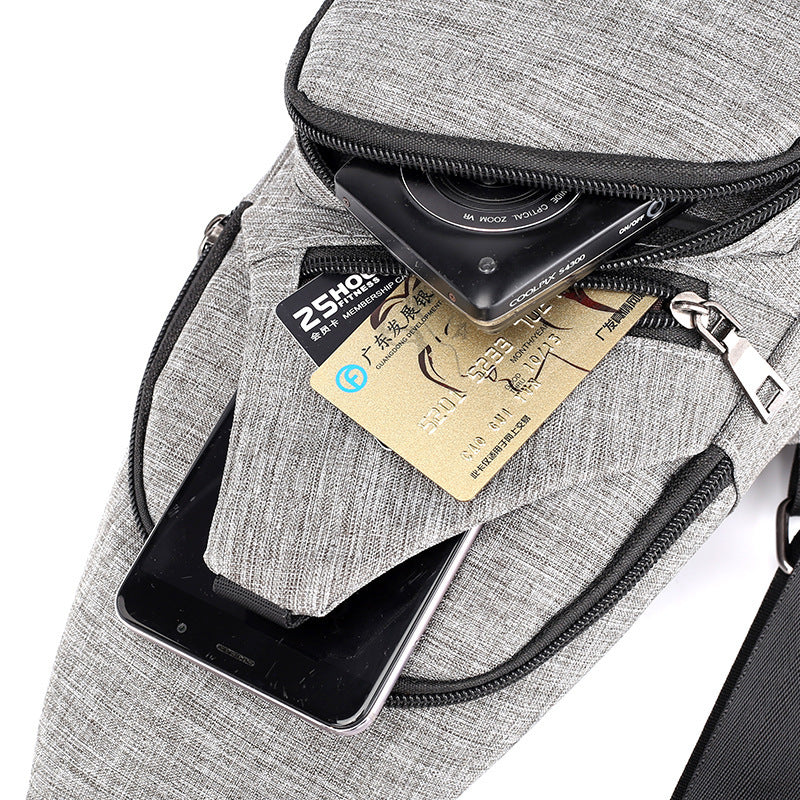 Men’s Canvas Shoulder Bag – USB Charging Travel Sling