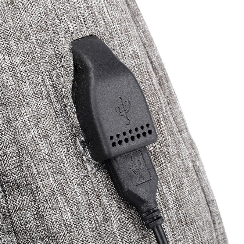 Men’s Canvas Shoulder Bag – USB Charging Travel Sling