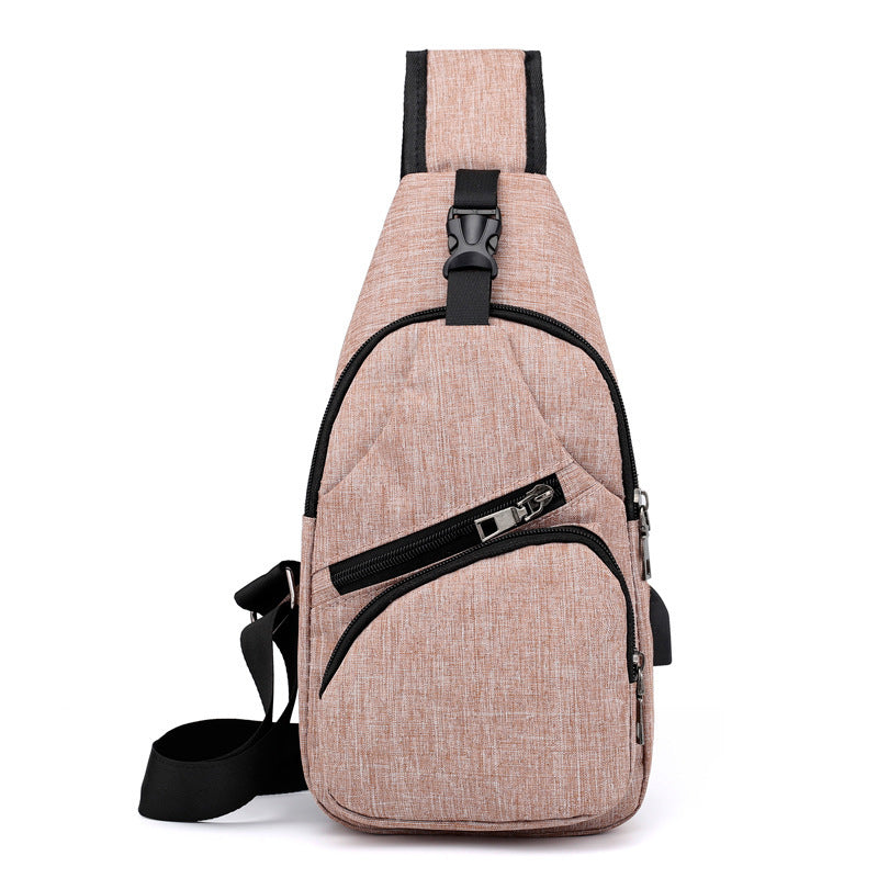 Men’s Canvas Shoulder Bag – USB Charging Travel Sling