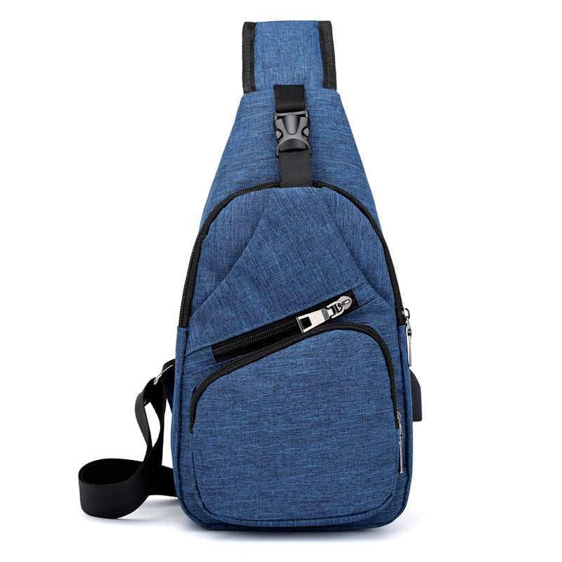 Men’s Canvas Shoulder Bag – USB Charging Travel Sling