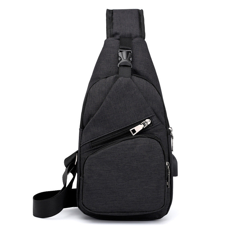 Men’s Canvas Shoulder Bag – USB Charging Travel Sling