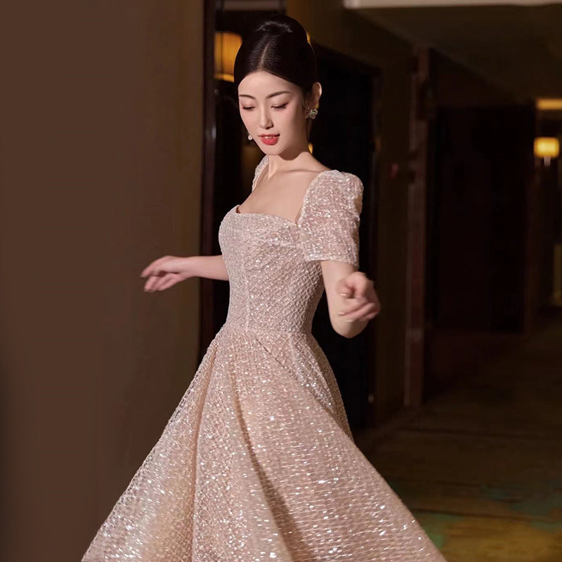 Slimming Bridal Gown with Graceful Fairy Design