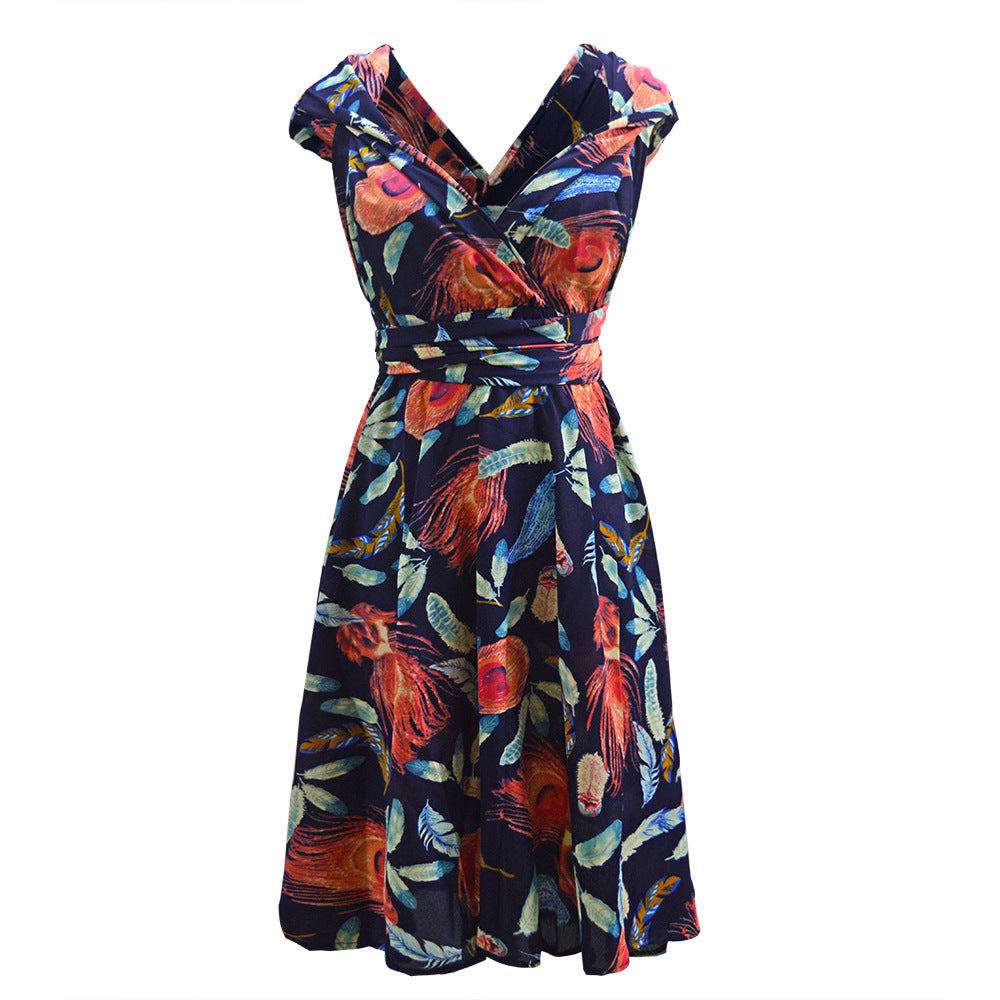 Stylish Plus-Size Dress with Adjustable Lace-Up Design