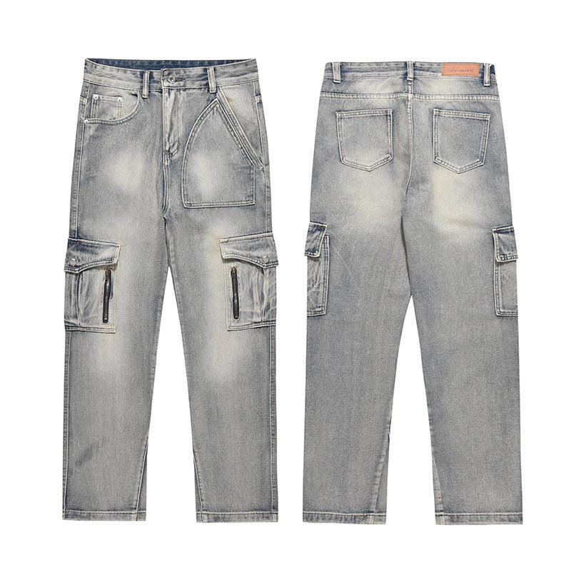 Retro Multi-Pocket Jeans – Functional, Loose, and Effortlessly Stylish