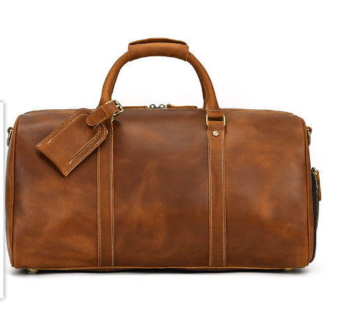 กระเป๋าเดินทางหนัง Crazy Horse Leather Duffel Bag สไตล์เรโทร