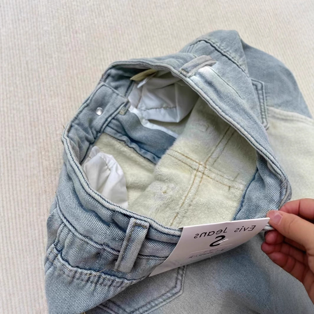 Cozy Fleece-Lined Straight Jeans – Stay Warm in Style
