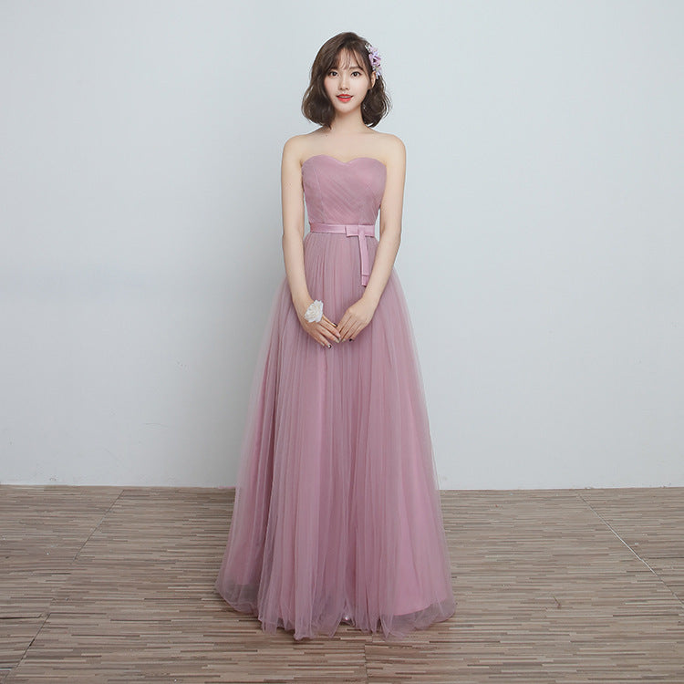 Elegant Brown Satin Bridesmaid Dress for Comfortable All-Night Wear
