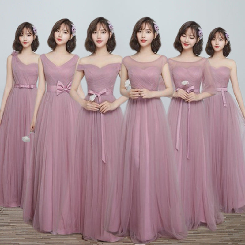 Elegant Brown Satin Bridesmaid Dress for Comfortable All-Night Wear