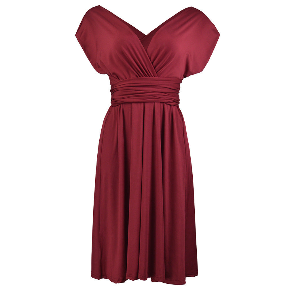 Stylish Plus-Size Dress with Adjustable Lace-Up Design