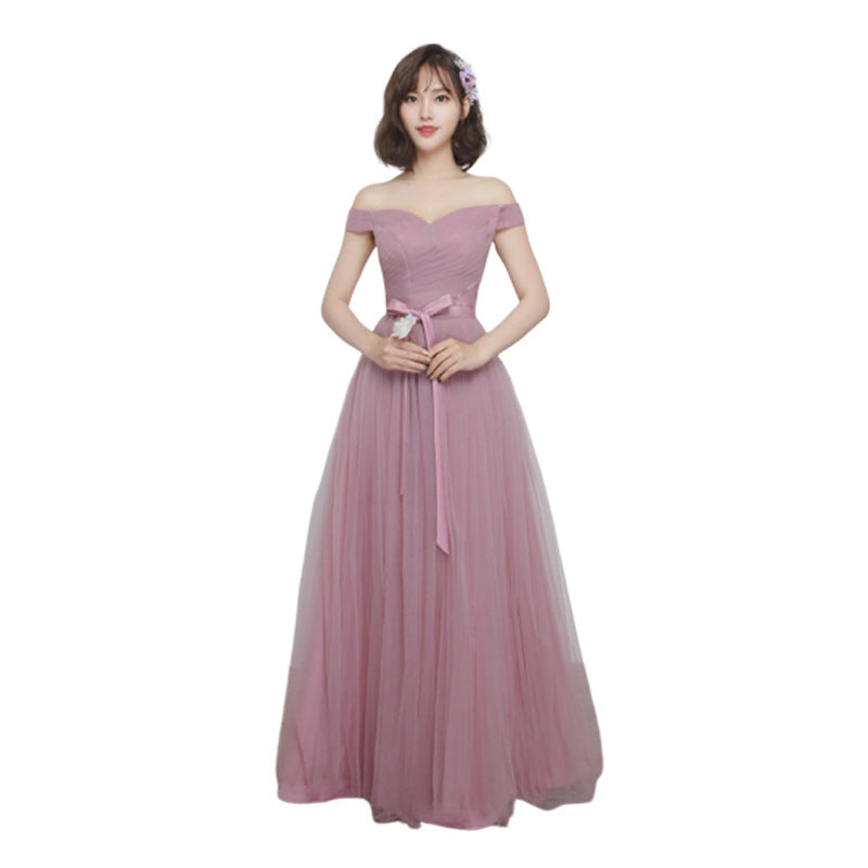 Elegant Brown Satin Bridesmaid Dress for Comfortable All-Night Wear