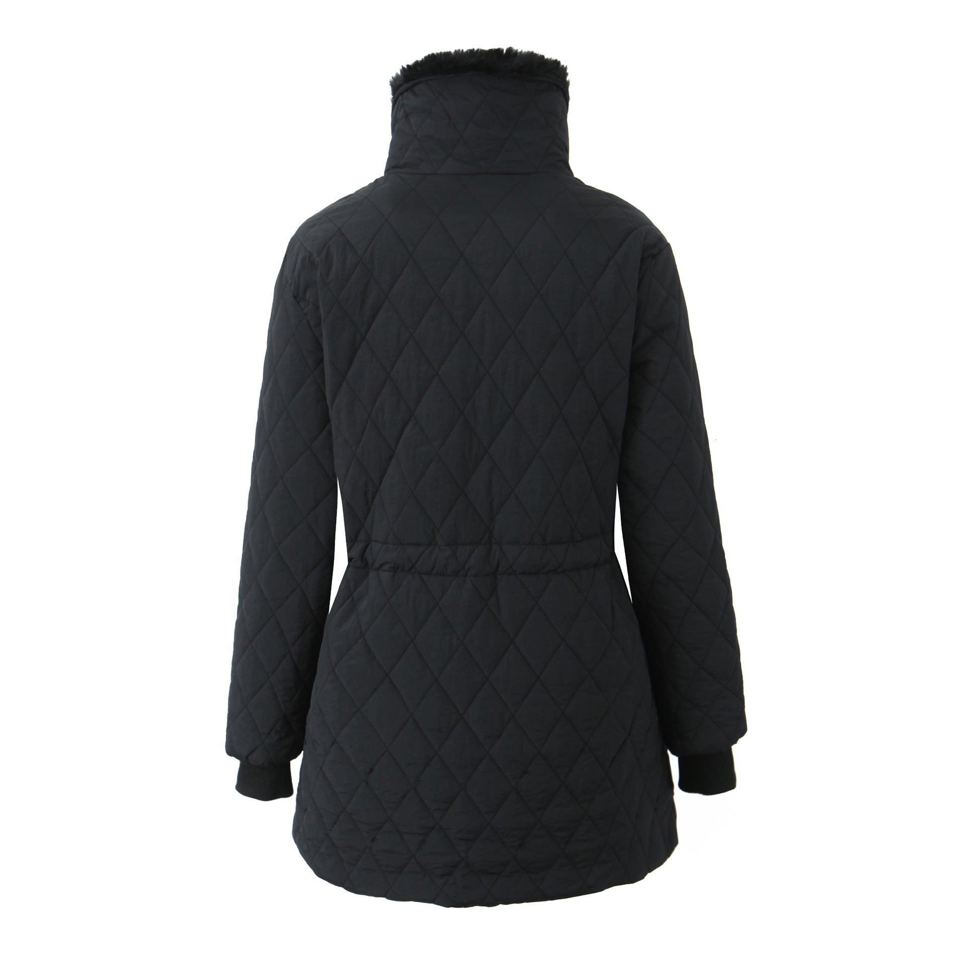 Elegant Comfort – Women’s Slim Cotton-Padded Mid-Length Jacket