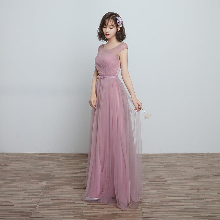 Elegant Brown Satin Bridesmaid Dress for Comfortable All-Night Wear