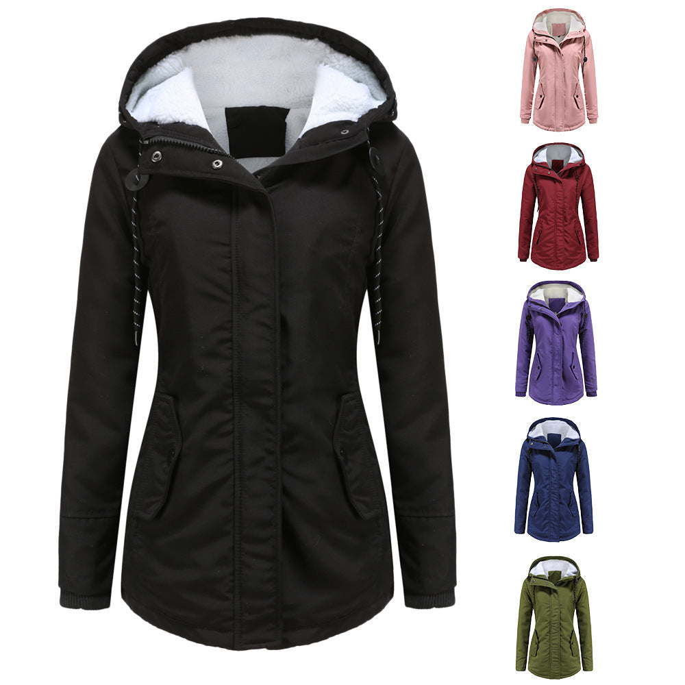 Elegant Comfort – Plush Velvet Thickened Cotton Winter Jacket