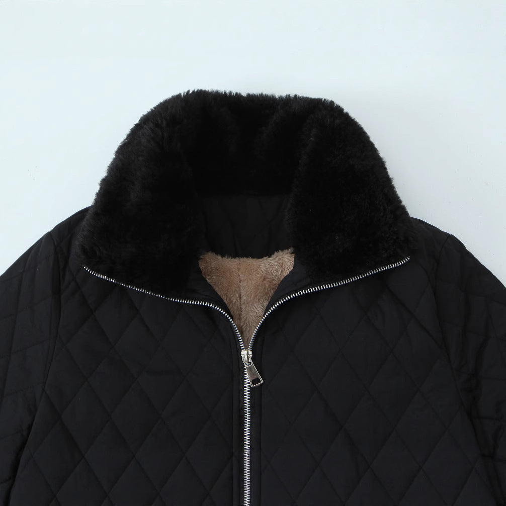 Elegant Comfort – Women’s Slim Cotton-Padded Mid-Length Jacket