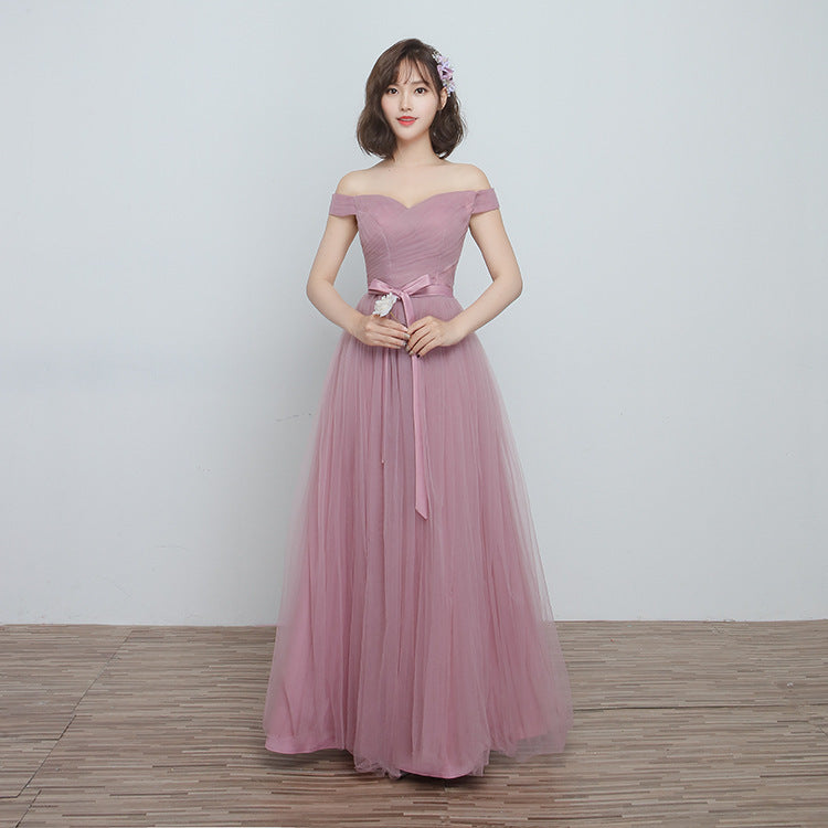 Elegant Brown Satin Bridesmaid Dress for Comfortable All-Night Wear