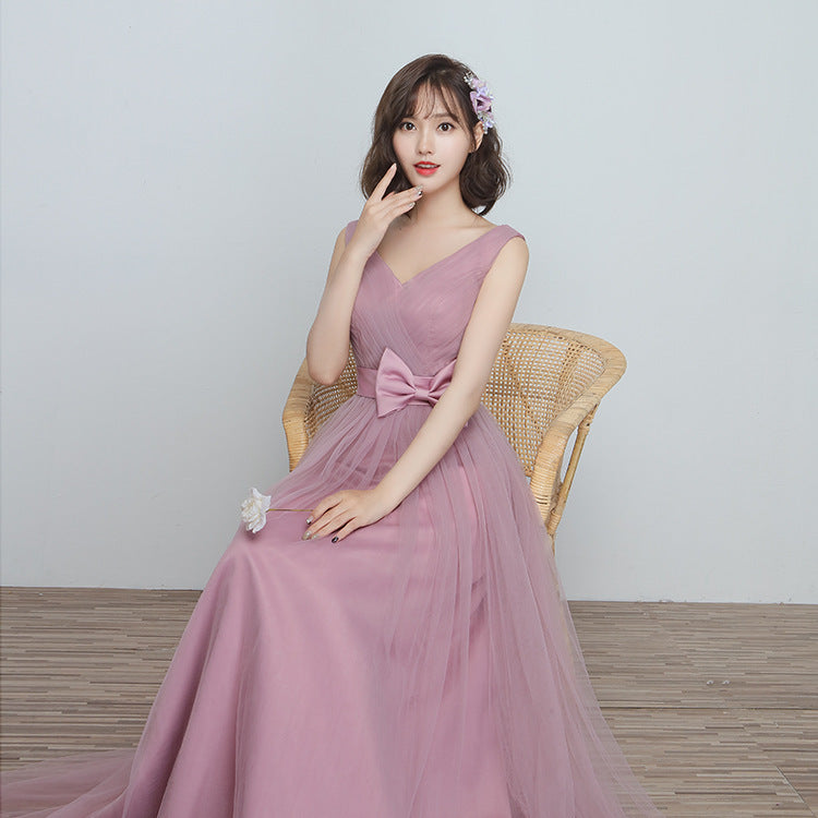 Elegant Brown Satin Bridesmaid Dress for Comfortable All-Night Wear