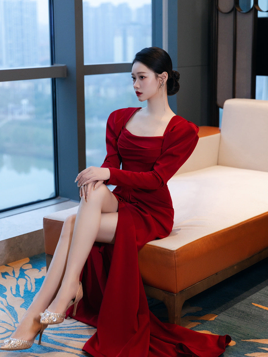 Simple Yet Stylish Satin Gown for Special Occasions