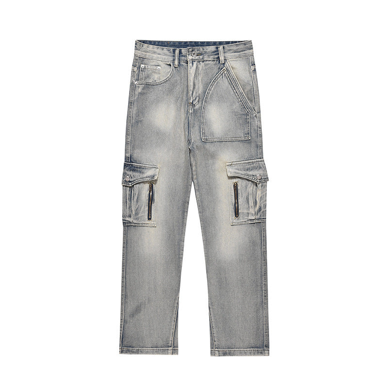 Retro Multi-Pocket Jeans – Functional, Loose, and Effortlessly Stylish