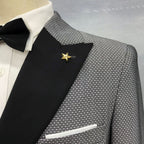 เสื้อเบลเซอร์เสริมไหล่ดีไซน์ขอบดิบคุณภาพสูงสำหรับผู้ชาย