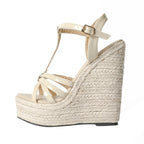 Casual Woven Platform Sandals – Elegant Height with Natural Charm