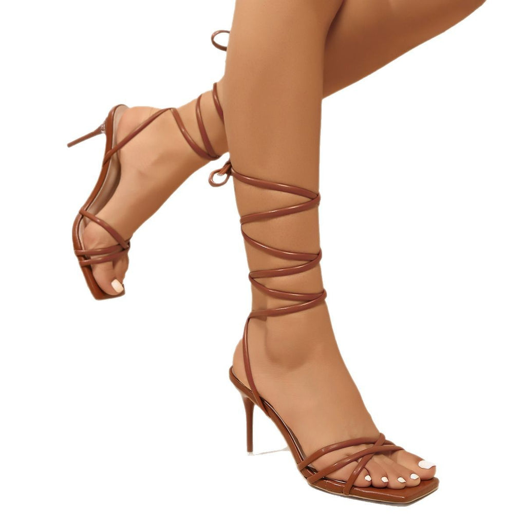 Stylish Women’s Cross-Strap Heels for Effortless Glam