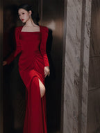 Simple Yet Stylish Satin Gown for Special Occasions