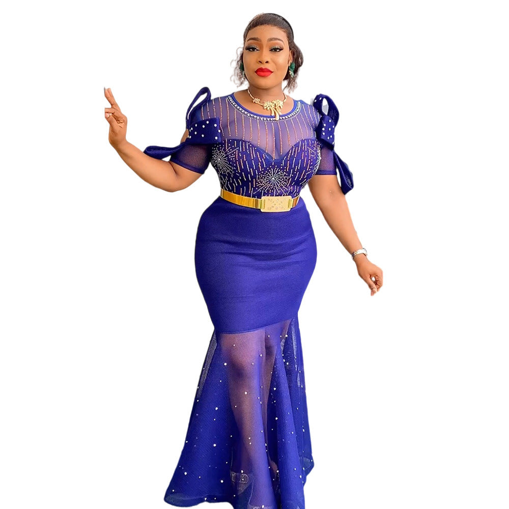 Elegant Embroidered Night Gown for Banquet Events