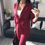 សំលៀកបំពាក់ Blazer ឆ្នូតឆើតឆាយ - រចនាប័ទ្មគ្មានការលំបាកសម្រាប់ស្ត្រីសម័យទំនើប