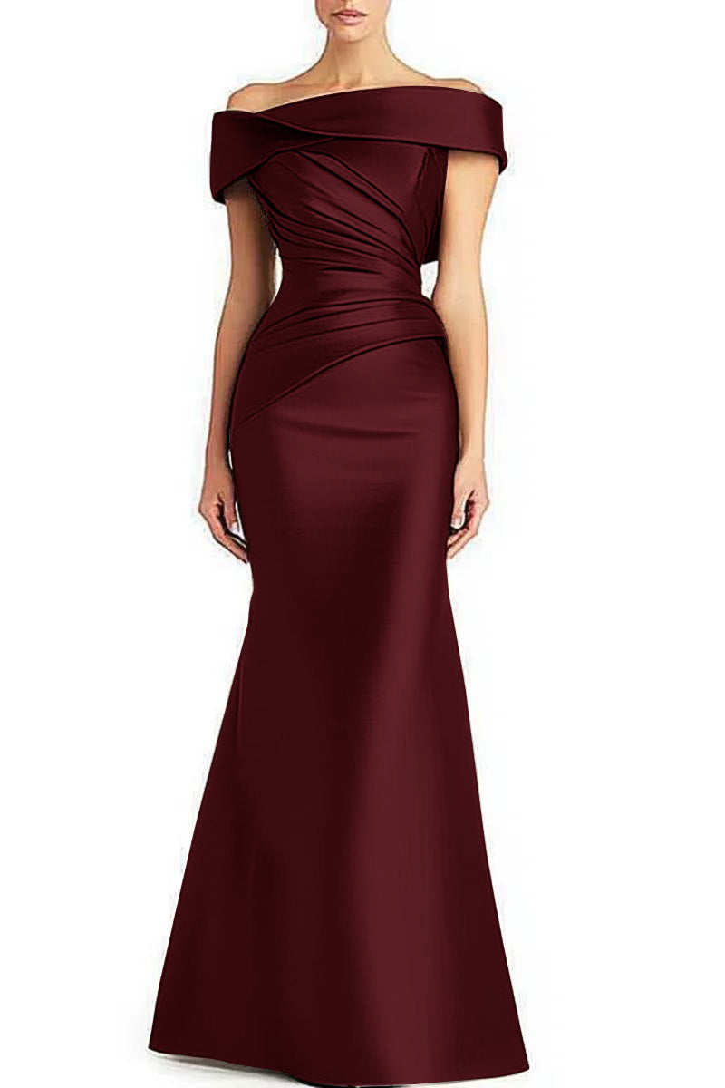 Chic Pleated Formal Dress — Perfect for Weddings & Parties
