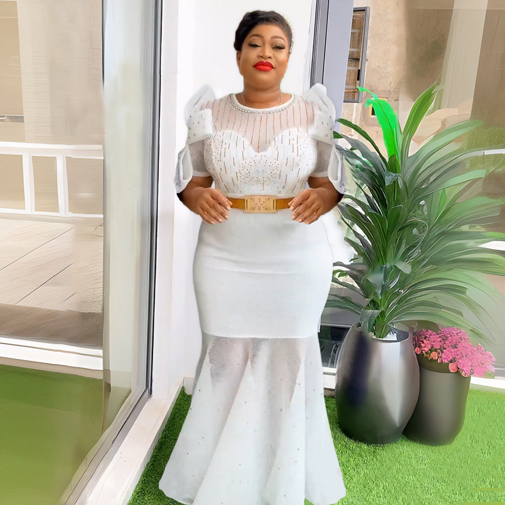 Elegant Embroidered Night Gown for Banquet Events