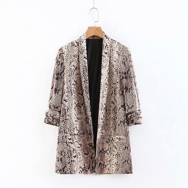 Snake Print Blazer ទាន់សម័យ - លេចធ្លោដោយទំនុកចិត្ត