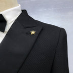 เสื้อเบลเซอร์เสริมไหล่ดีไซน์ขอบดิบคุณภาพสูงสำหรับผู้ชาย