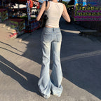 Retro Low-Waist Bell-Bottom Jeans – Hot Girl Vibe Ready!