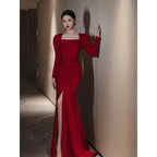 Simple Yet Stylish Satin Gown for Special Occasions