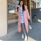 Men And Women Couple Extended Over-the-knee Winter Thickened White Duck Down Coat