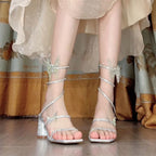 Sparkling Snakelike Rhinestone Heels – Shine with Every Step