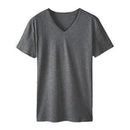 អាវយឺតបុរសពាក់ក V-Neck ទន់ស្រួលហាត់ប្រាណ - អាវយឺតក V-Neck ស្រាល