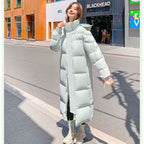 Men And Women Couple Extended Over-the-knee Winter Thickened White Duck Down Coat