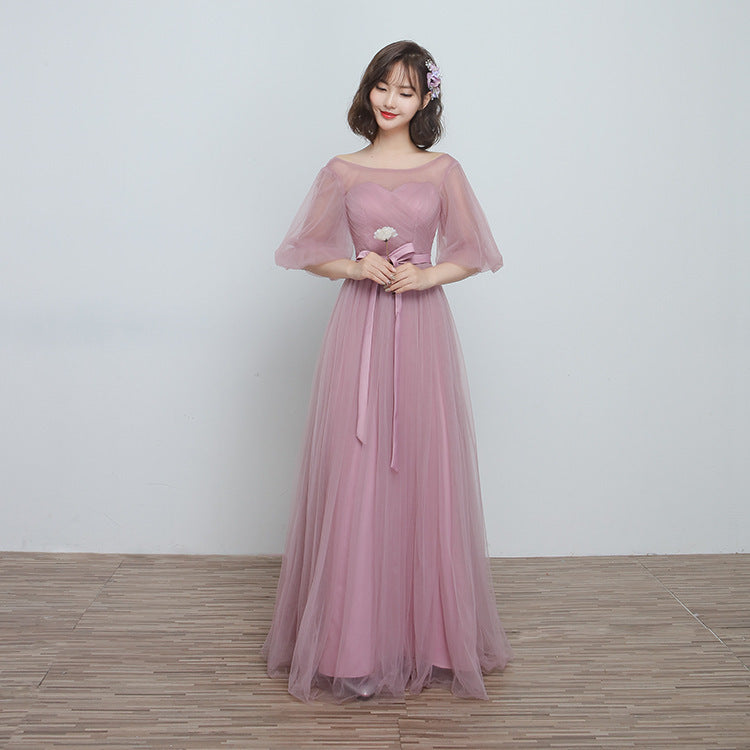 រ៉ូបកូនក្រមុំពណ៌ត្នោត Satin ឆើតឆាយសម្រាប់ពាក់ពេញមួយយប់