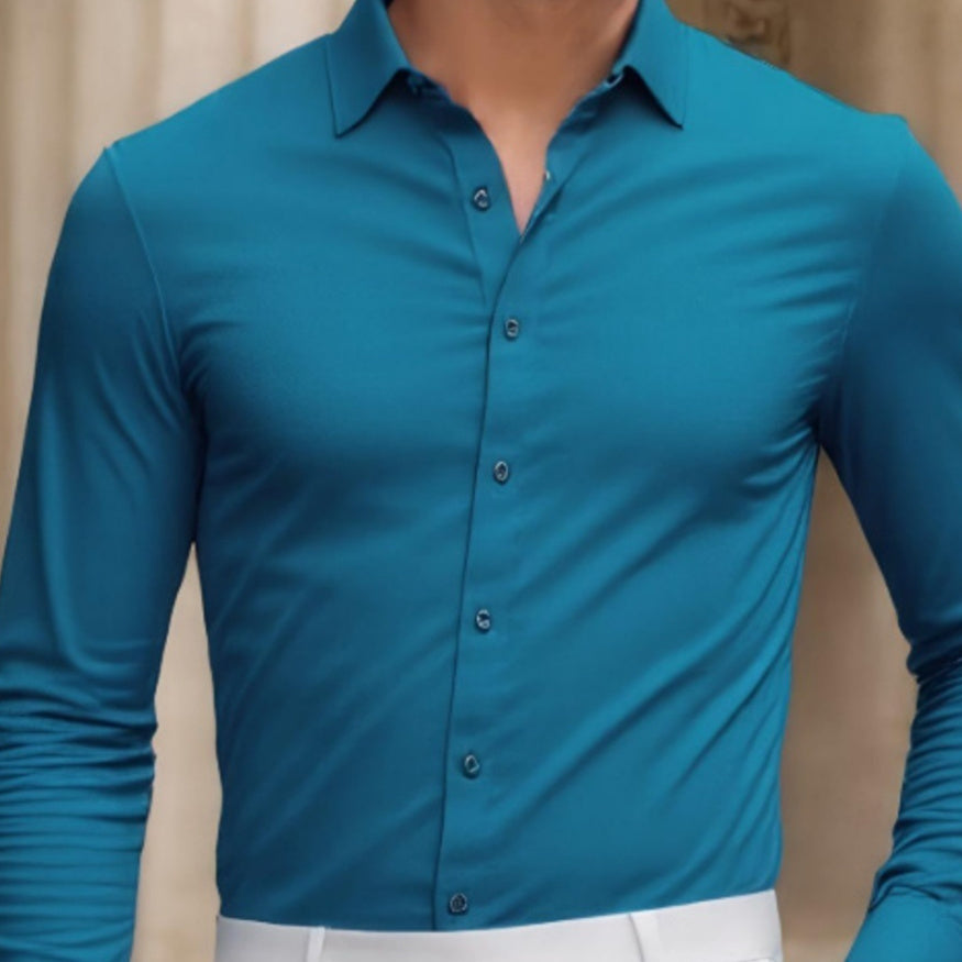 Stay Cool & Crisp – Men’s Casual Anti-Wrinkle Shirt