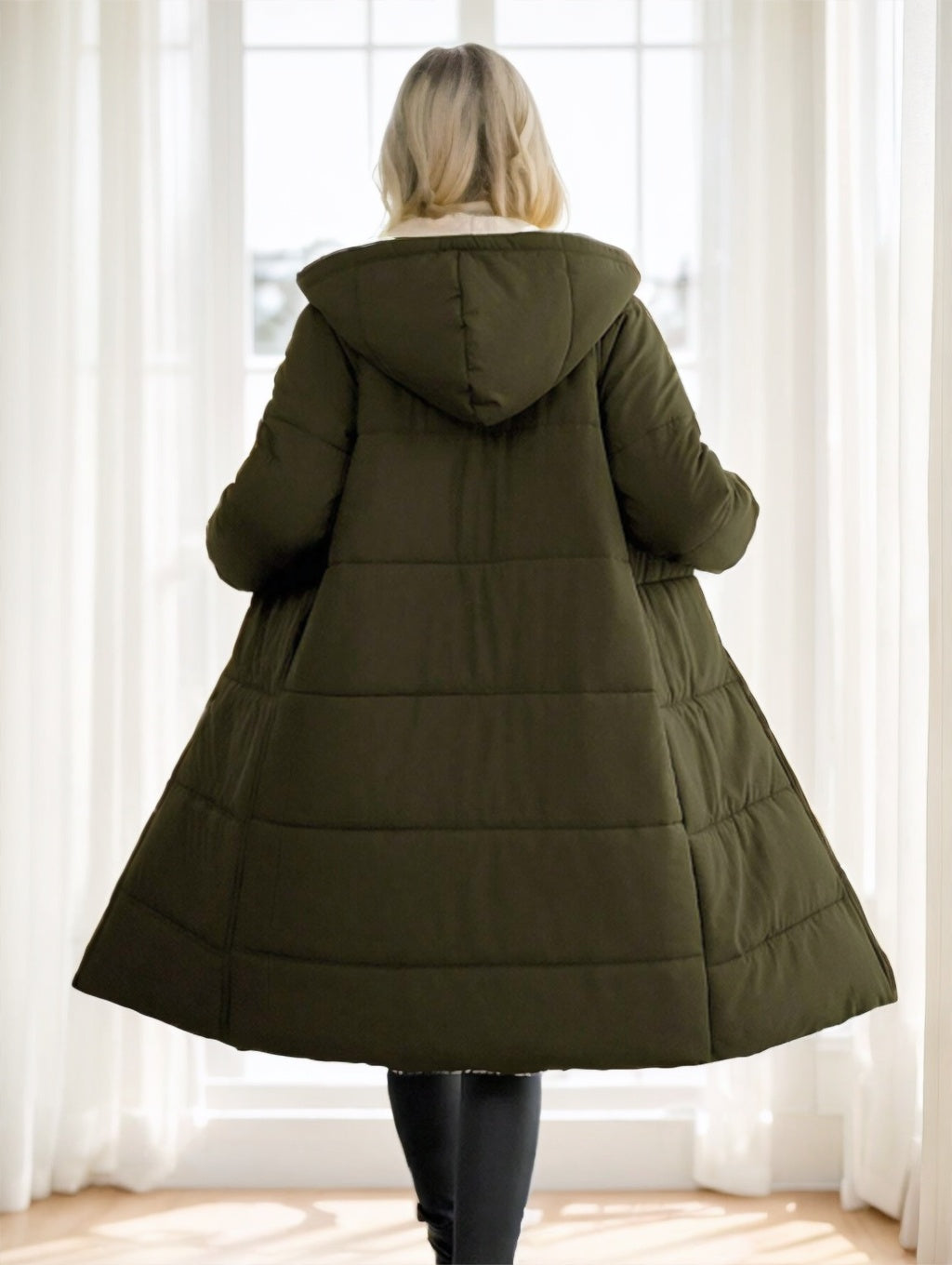Coat Cozy Elegance – Women’s Hooded Zip-Up Winter Padded Coat