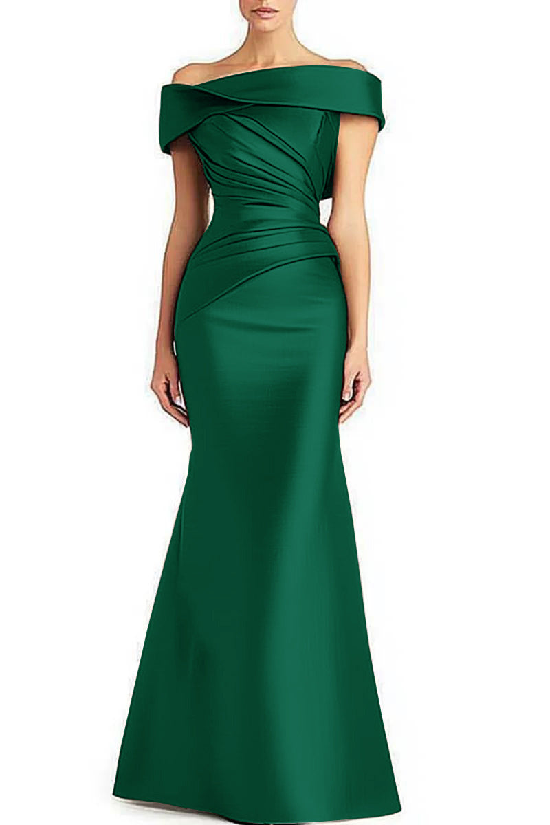 Chic Pleated Formal Dress — Perfect for Weddings & Parties