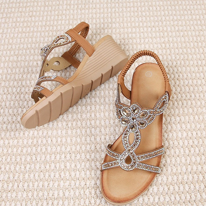 New Bohemian Style Rhinestone Sandals for Everyday Elegance