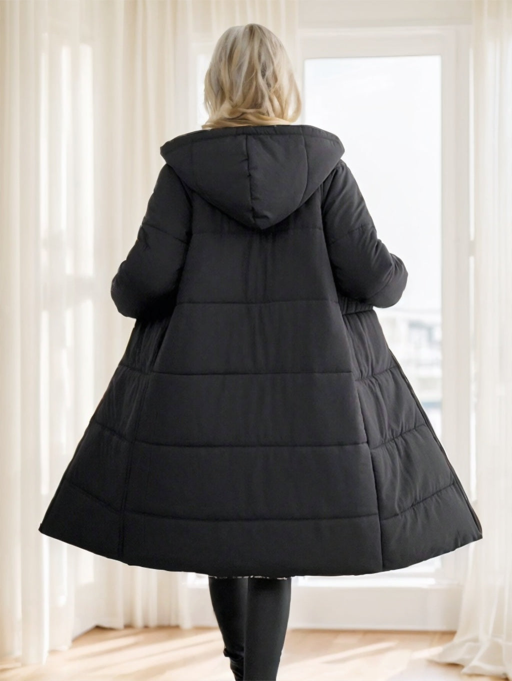 Coat Cozy Elegance – Women’s Hooded Zip-Up Winter Padded Coat